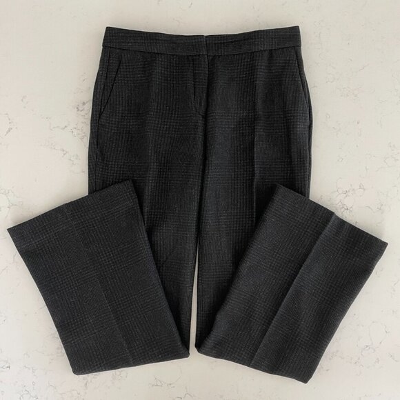 Massimo Dutti Wool Alpaca Blend Houndstooth Pattern Subtle Flare Pants Grey Sz 8 - Picture 10 of 13